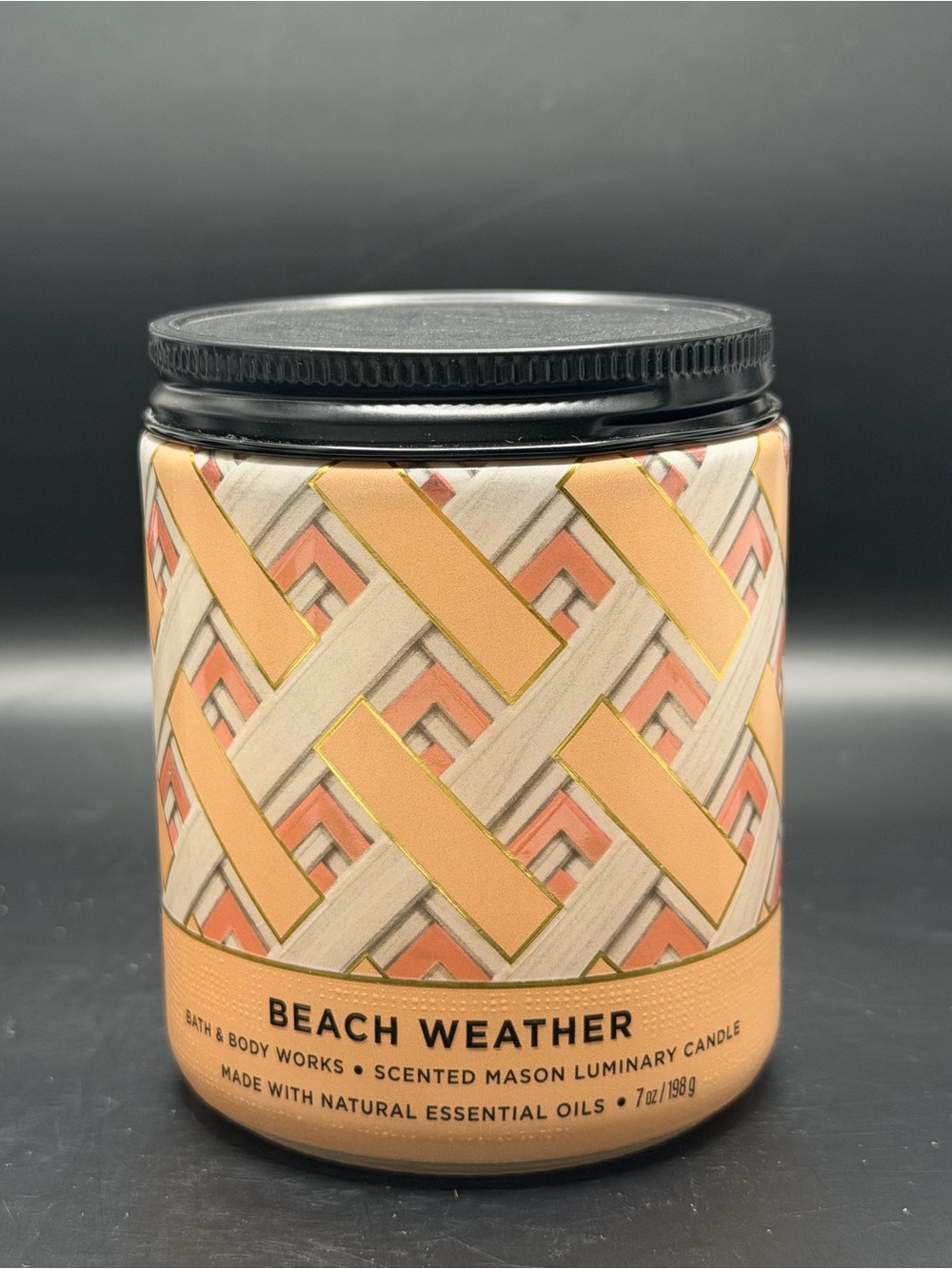 Bath & Body Works Beach Weather 8OZ Patterned Scented Mason Jar Candle